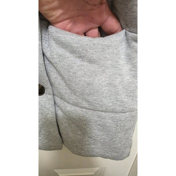 Madewell Women's Light Gray Quilted Puffer Sweater Jacket Shawl Collar Size XS - Picture 5 of 8